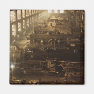 Chicago Railway Locomotive Werkstatt Magnet