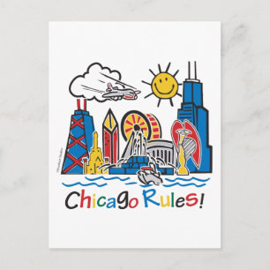 Chicago Regeln Postkarte