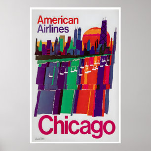 Chicago Reiseplakat Amerikanische Kunst Illinois D Poster