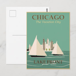 Chicago Reiseplakat Postkarte