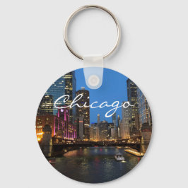 Chicago River bei Nacht Schlüsselanhänger