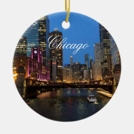 Chicago River bei Night Ornament