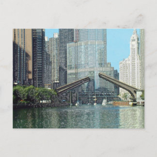 Chicago River Columbus Antriebs-Boots-Szene Postkarte