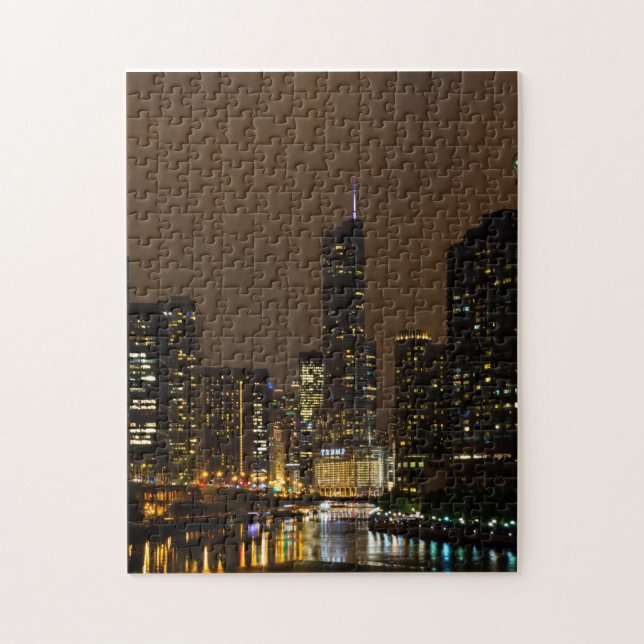 Chicago River Night Storm (Vertikal)