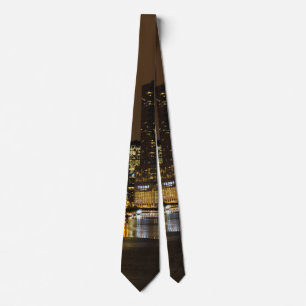 Chicago River Night Storm Neck Tie Krawatte