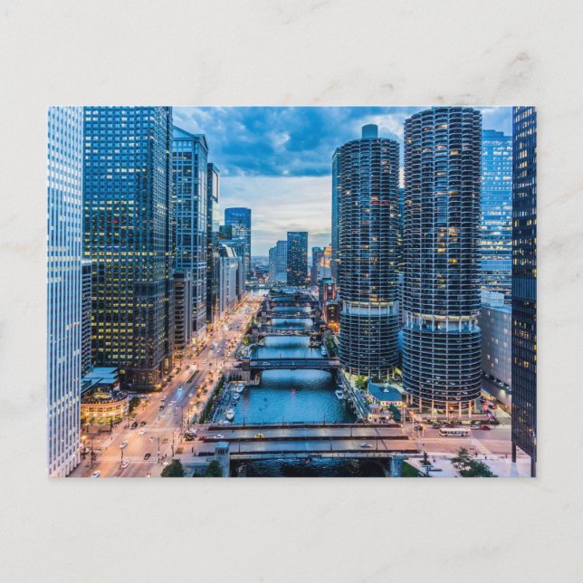 Chicago River Postcard Postkarte (Vorderseite)