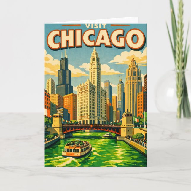 Chicago River St. Patricks Day Postkarte (Vorderseite)