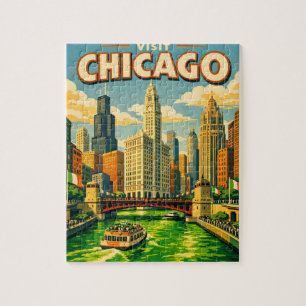 Chicago River St. Patricks Day Postkarte