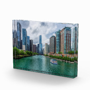 Chicago River und Trump Tower Fotoblock