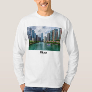 Chicago River und Trump Tower Long Sleeve T - Shir T-Shirt