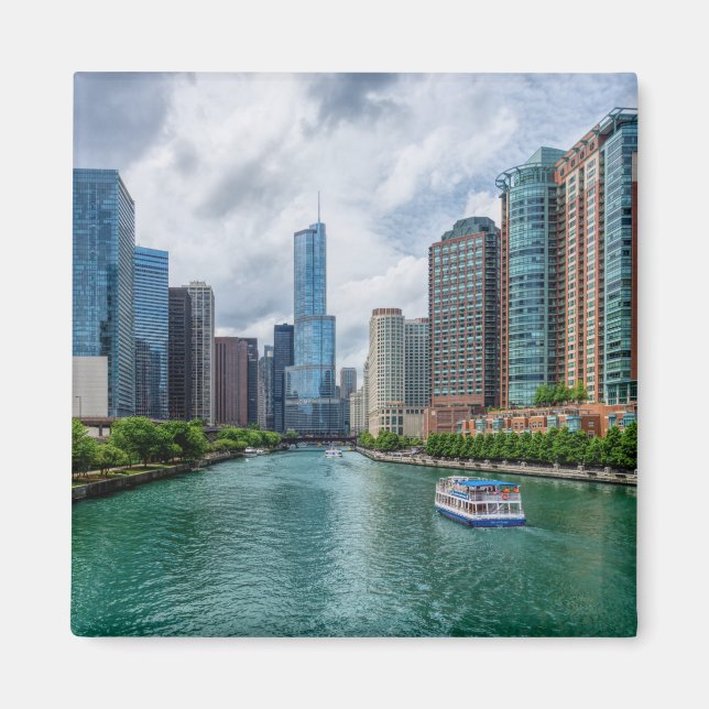 Chicago River und Trump Tower Magnet (Vorne)