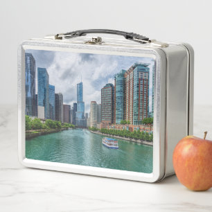 Chicago River und Trump Tower Metall Brotdose