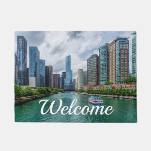 Chicago River und Trump Tower Welcome Doormat Fußmatte