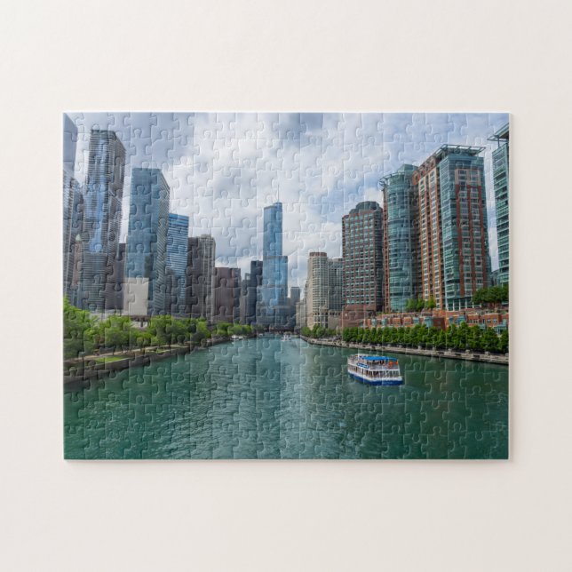 Chicago River und Trumpf-Turm (Horizontal)