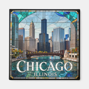 Chicago Riverfront-Skyline 🌆 Magnet