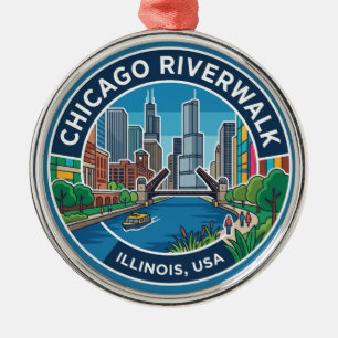 Chicago Riverwalk Illinois Ornament Aus Metall