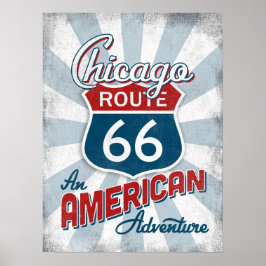 Chicago Route 66 Vintag America Illinois Poster