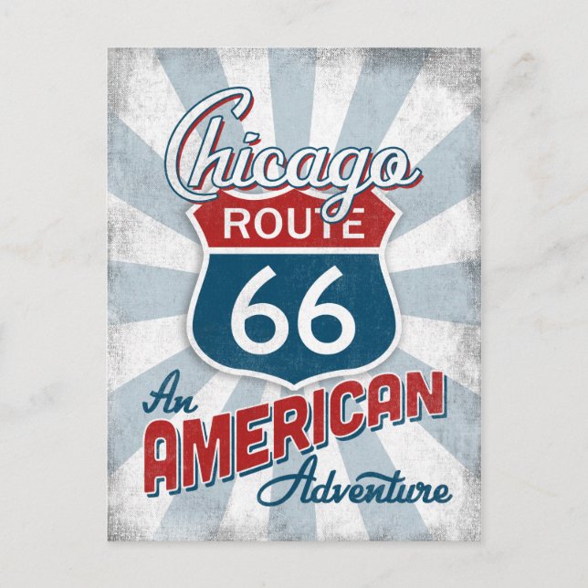 Chicago Route 66 Vintag America Illinois Postkarte (Vorderseite)