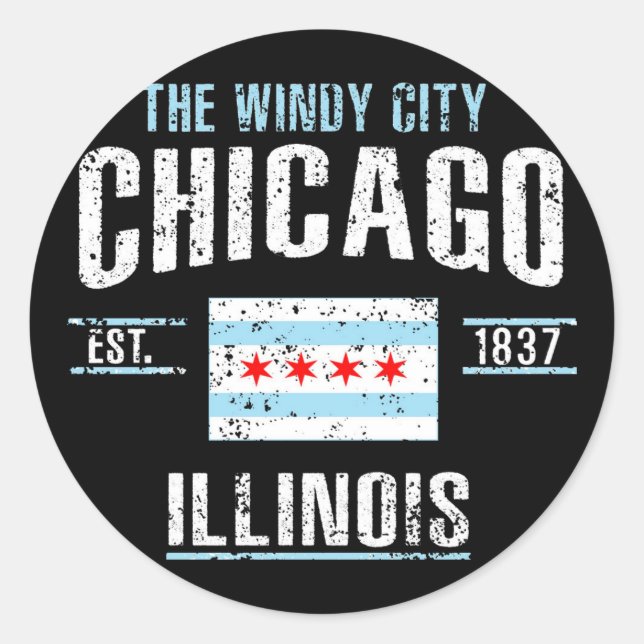 Chicago Runder Aufkleber (Vorderseite)