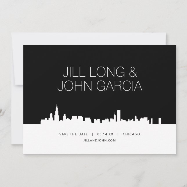 Chicago Save the Date Einladung (Vorderseite)