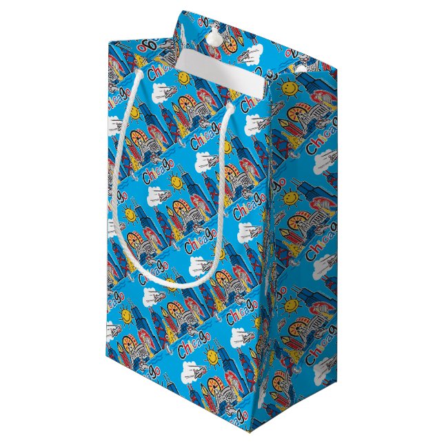 Chicago scherzt Skyline Kleine Geschenktüte (Vorderseite Schrägansicht)
