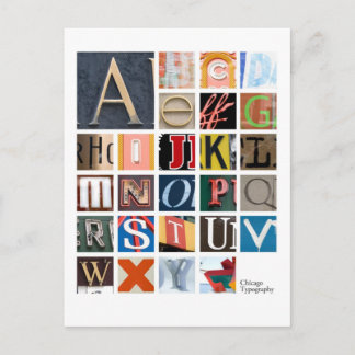 Chicago-Schrift Postkarte