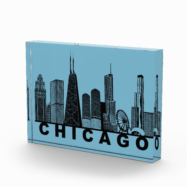 Chicago-Silhouette  Fotoblock (Rechts)