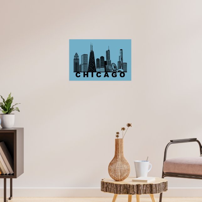 Chicago-Silhouette  Poster (Wohnzimmer 3)