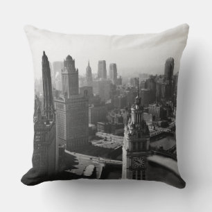 Chicago Skyline1930er Jahre von oben Foto Kissen