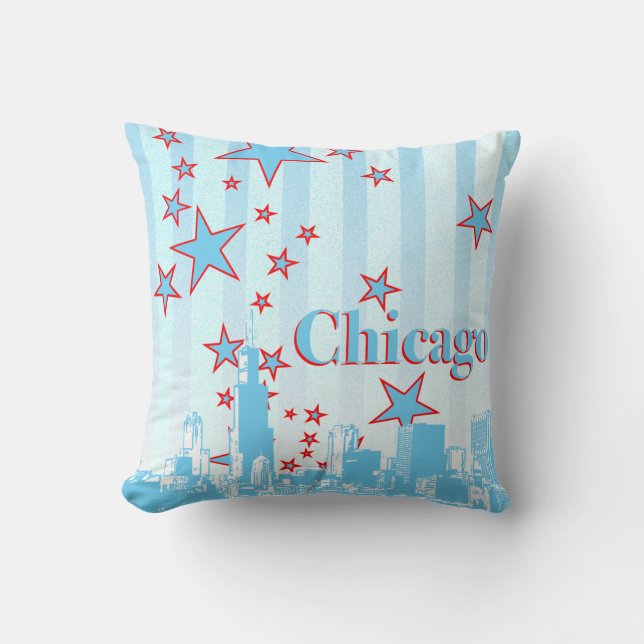 Chicago Skyline Accent Pillow Kissen (Vorderseite)