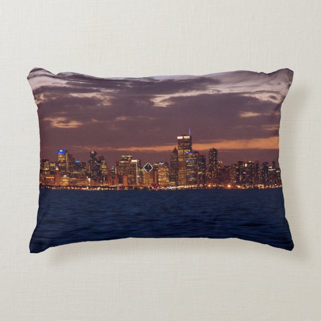Chicago Skyline Akzent Kopfkissen Dekokissen (Vorderseite)