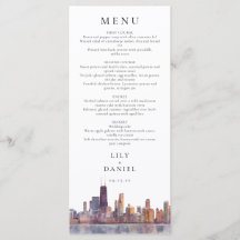 Chicago Skyline Aquarell Destination Hochzeit