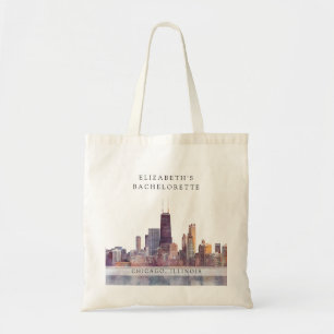 Chicago Skyline Aquarell Junggesellinnen-Abschieds Tragetasche
