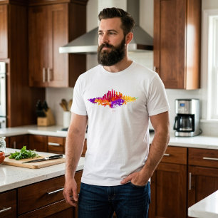 Chicago-Skyline-Aquarellkunst auf weißem Hintergru T-Shirt