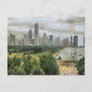 Chicago Skyline Artwork Postkarte
