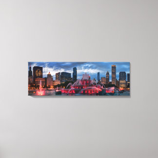Chicago Skyline auf Leinwand 12x36