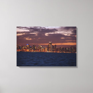 Chicago Skyline bei Sonnenuntergang Leinwanddruck
