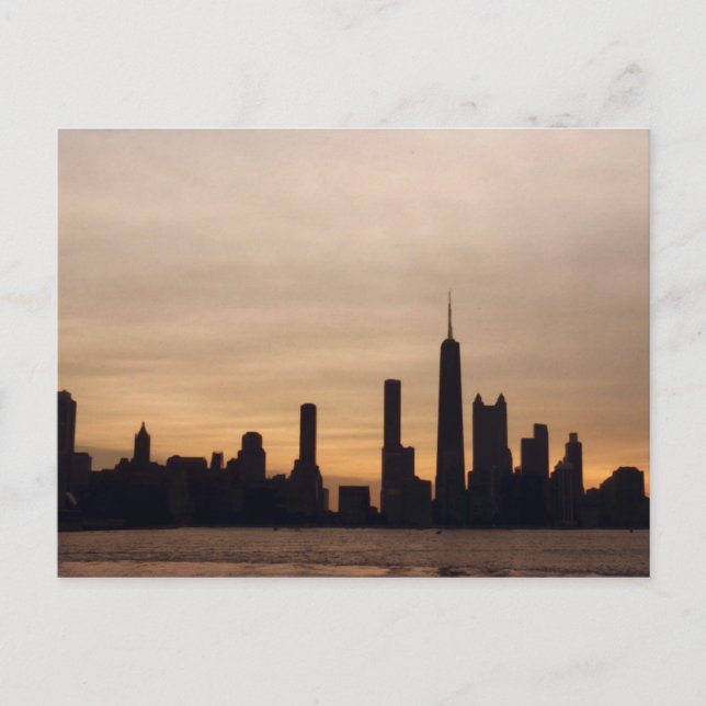 Chicago Skyline bei Sunset Postkarte (Vorderseite)