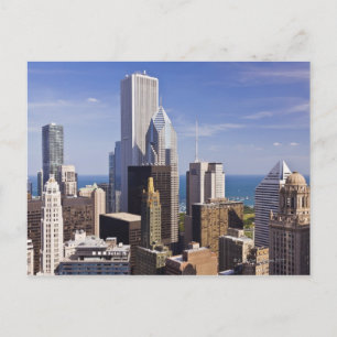 Chicago Skyline Blick auf Lake Michigan Postkarte