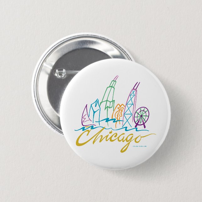 Chicago Skyline Button (Vorne & Hinten)
