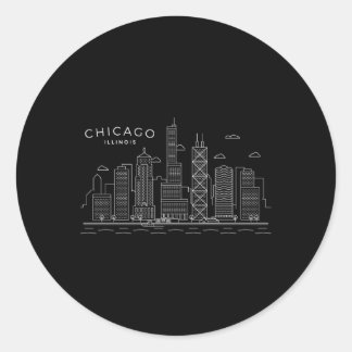 Chicago Skyline Chicago Illinois Runder Aufkleber