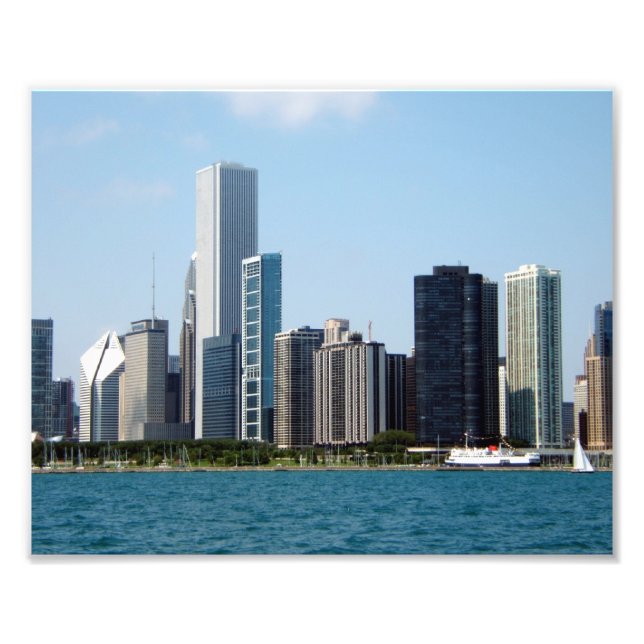 Chicago Skyline Cityscape Fotografie Print (Vorne)