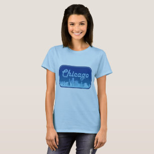Chicago Skyline Epic Blue Tourist Logo T-Shirt