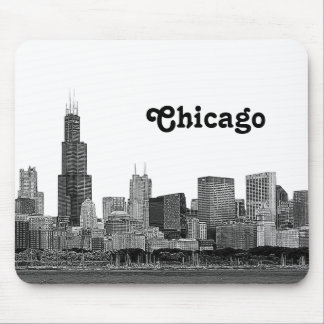 Chicago Skyline Etched Mousepad
