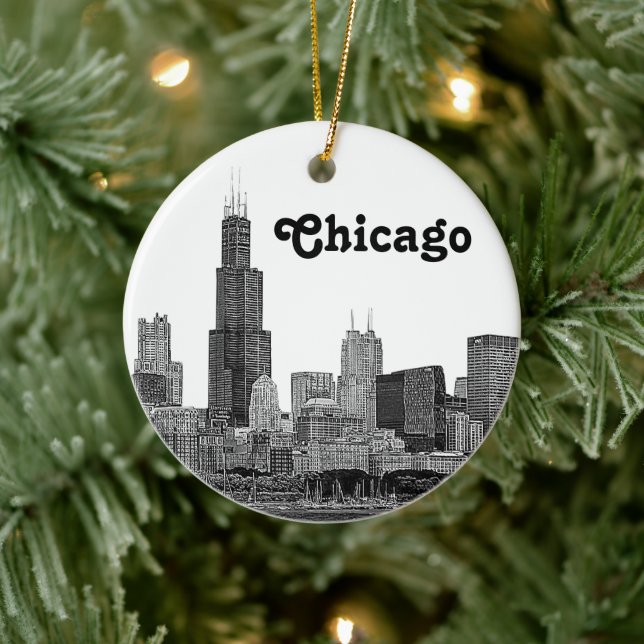 Chicago Skyline Etwas Keramikornament (Baum)