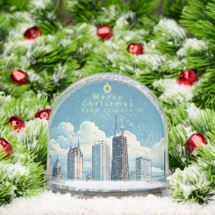 Chicago Skyline Foto Snow Globe hinzufügen Schneekugeln