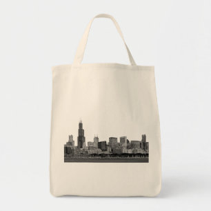 Chicago Skyline geätzt Tragetasche
