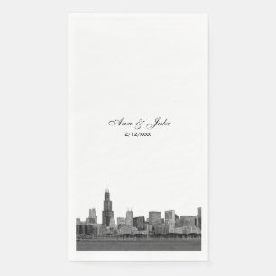 Chicago Skyline geätzter Blick Skyline Hochzeit Serviette