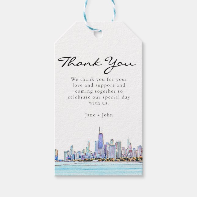 Chicago Skyline-Geschenk-Tag Geschenkanhänger (Vorderseite)
