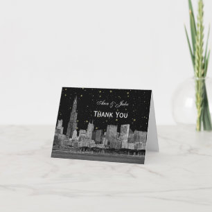 Chicago-Skyline gestirnt DIY-Hintergrund Danke